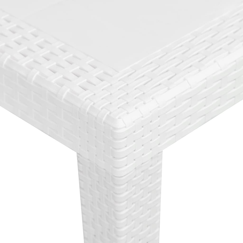Gartentisch Weiss 79 x 79 x 72 cm Kunststoff Rattan-Optik